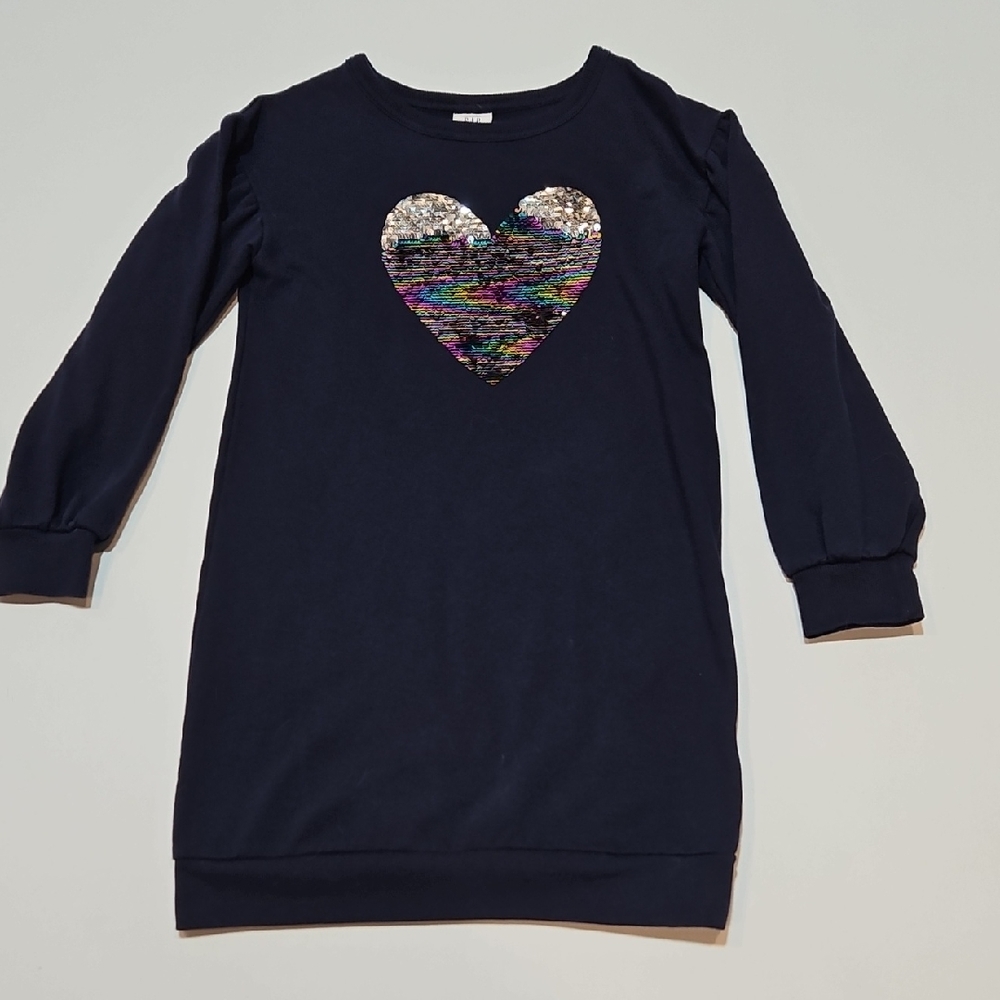 GAP Kids Navy Dress with Sequin Heart